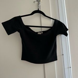 Black Aritzia cropped off the shoulder top